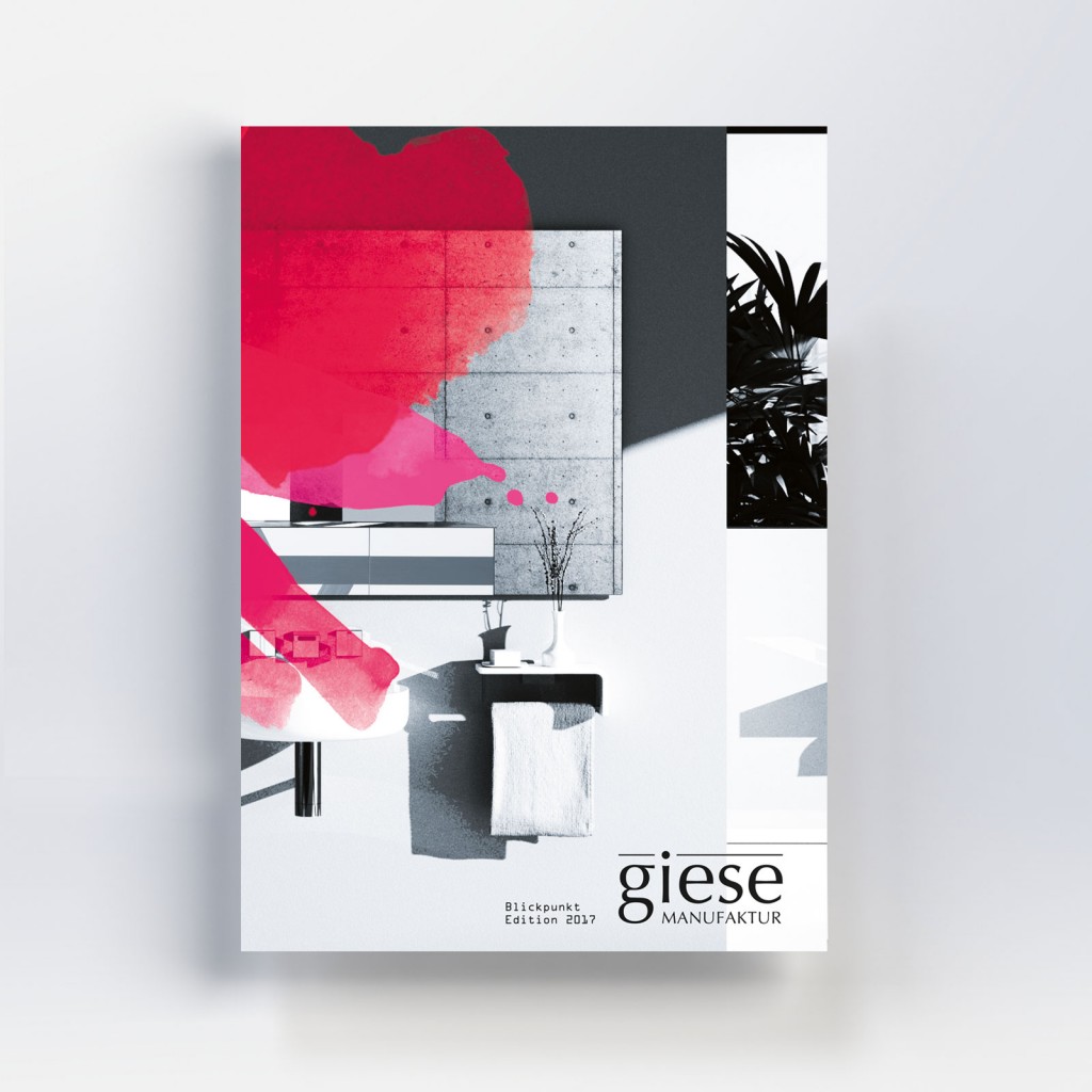 Grafikdesign Katalog Layout Titelseite Blickpunkt Giese Manufaktur von freiraum id