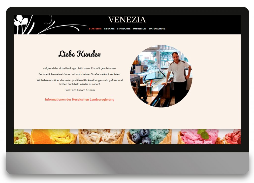 Webdesign - Enzos-Eiscafe - Bruchköbel von freiraum id